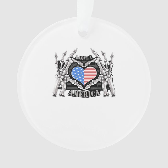 America Skeleton Hands Ornament (Front)