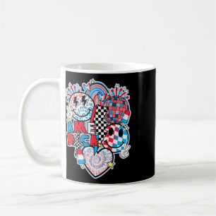 America Smile Face Heart American Flag Women Men 4 Coffee Mug