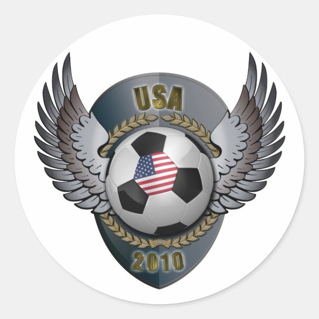 America Soccer Crest Classic Round Sticker (Front)