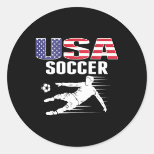 America Soccer Lovers Jersey Usa Flag Support Foot Classic Round Sticker
