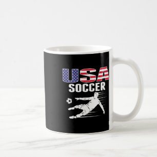 America Soccer Lovers Jersey Usa Flag Support Foot Coffee Mug
