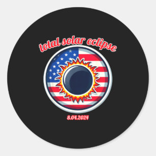 America solar eclipse texas 4.8.24 total solarAmer Classic Round Sticker