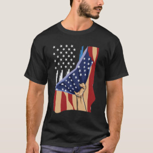 America Stand Behind The Blue Line T-Shirt