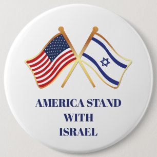 America Stand With Israel Freedom Flag 6 Cm Round Badge