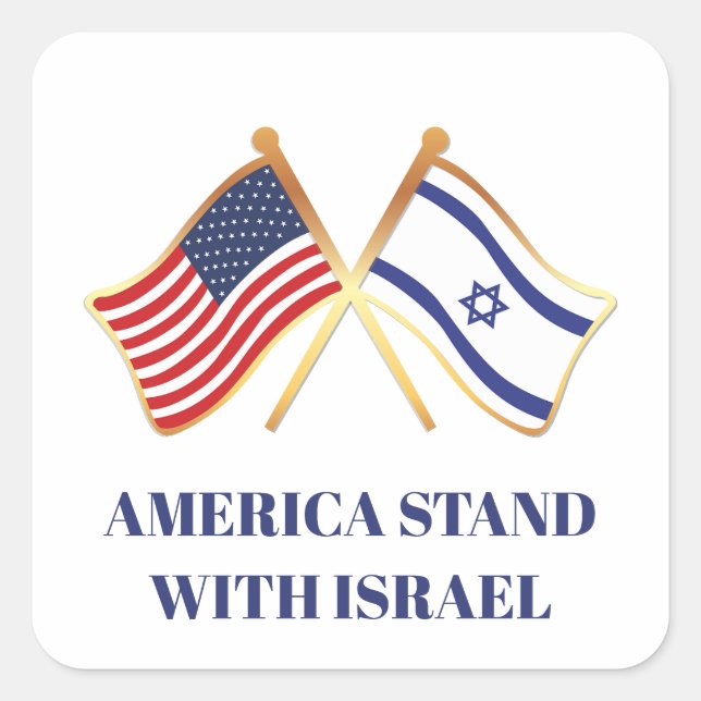 America Stand With Israel Freedom Flag Square Sticker (Front)