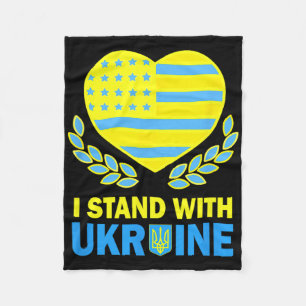 America Stand With Ukraine Shirt Ukrainian Usa Fla Fleece Blanket
