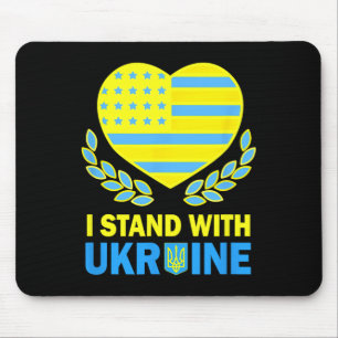 America Stand With Ukraine Shirt Ukrainian Usa Fla Mouse Mat