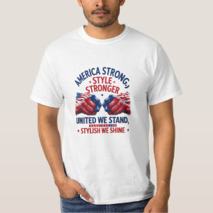 America Strong Fist Flag T-Shirt – Patriotic Men’s