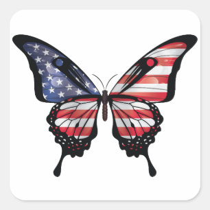 America Swallowtail Butterfly Flag Sticker