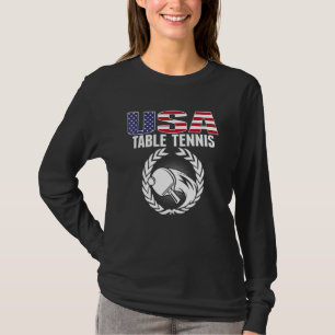 America Table Tennis USA Flag Ping Pong Supporte T-Shirt