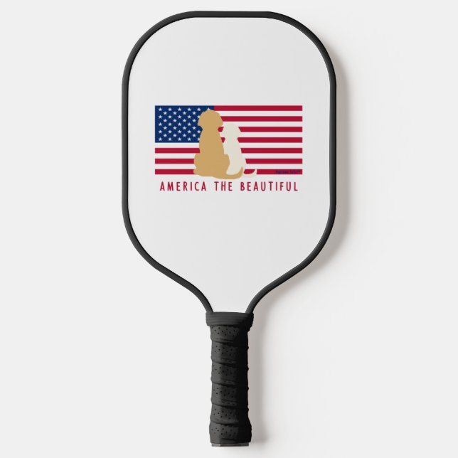 America the Beautiful Dog Pickleball Paddle (Front)