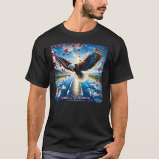 America the Beautiful Eagle Flag USA T-Shirt
