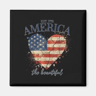 America the beautiful independence day patriotic magnet