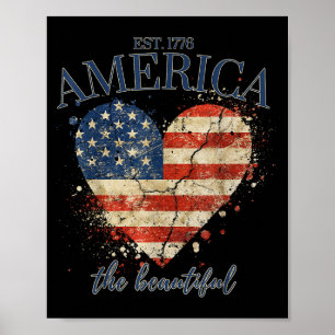 America the beautiful independence day patriotic poster