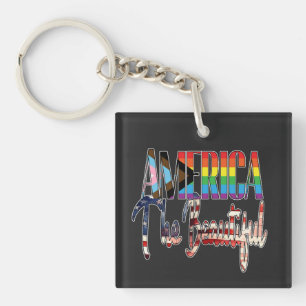 America The Beautiful - LGBTQIA Key Ring