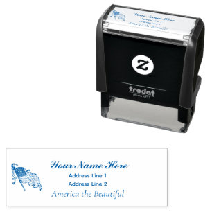 America the Beautiful Name Address Stamp 3 Lines