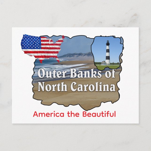 America the beautiful Outer Banks Postcard (Front)