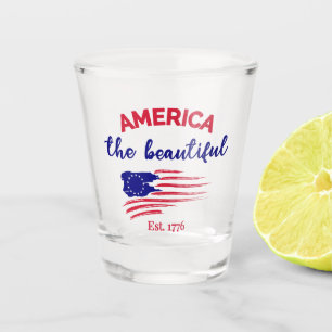 America the Beautiful Patriotic Flag Celebration Shot Glass