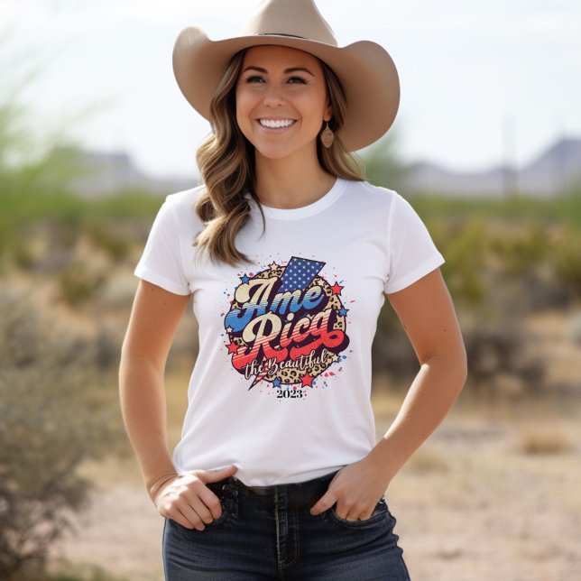 America the Beautiful Retro Font T-Shirt (America the Beautiful Retro Font T-Shirt
)