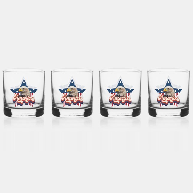 America the Beautiful  Whiskey Glass (Front)