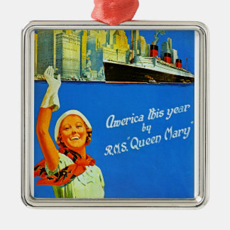 America This Year by RMS Queen Mary Metal Tree Decoration