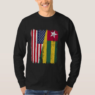 America Togo Half Flag American Togolese Roots T-Shirt