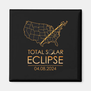America Total Solar Eclipse April 8 2024 Usa Map T Magnet
