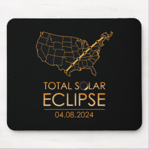 America Total Solar Eclipse April 8 2024 Usa Map T Mouse Mat