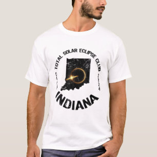 America Total Solar Eclipse Indiana 2024 Retro Sta T-Shirt