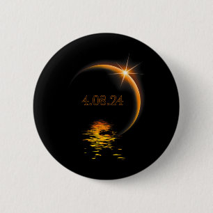 America Totality 04 08 24 Total Solar Eclipse 2024 6 Cm Round Badge