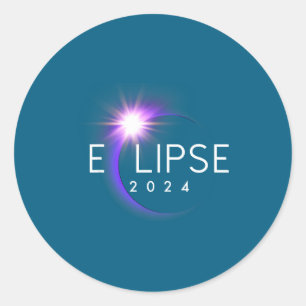 America Totality 04 08 24 Total Solar Eclipse 2024 Classic Round Sticker