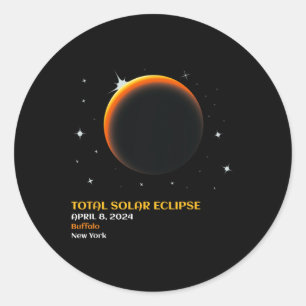 America Totality 04 08 24 Total Solar Eclipse 2024 Classic Round Sticker