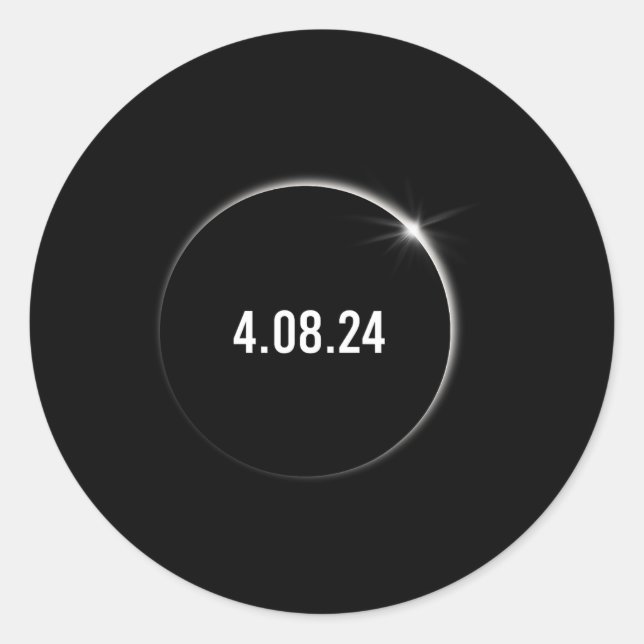 America Totality 04.08.24 Total Solar Eclipse 2024 Classic Round Sticker (Front)