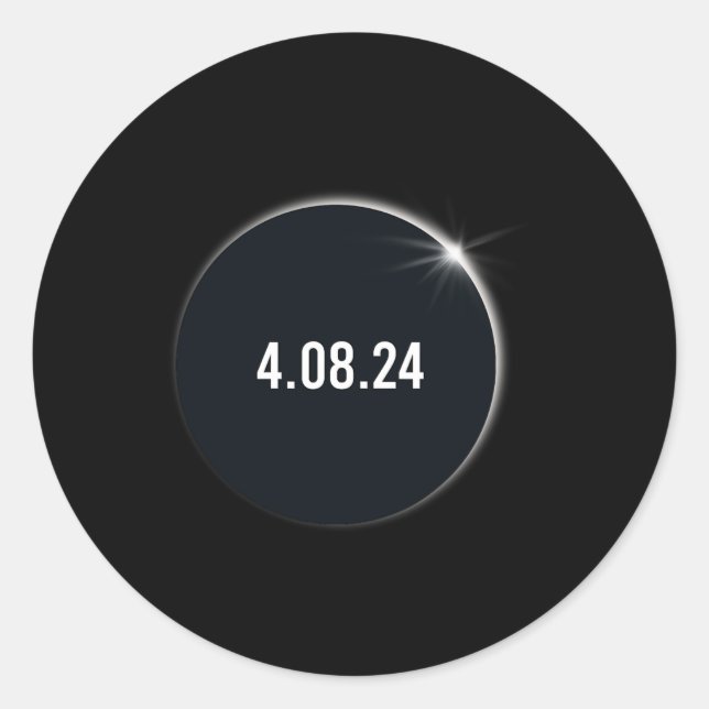 America Totality 04 08 24 Total Solar Eclipse 2024 Classic Round Sticker (Front)