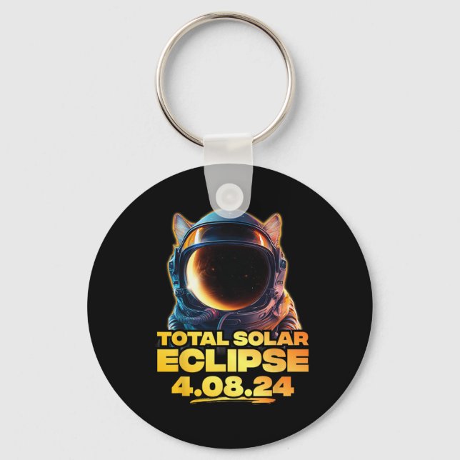 America Totality 4.08.24 Total Solar Eclipse Cat 2 Key Ring (Front)
