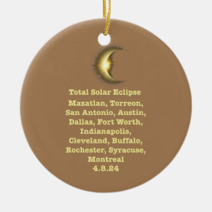 America Totality Astronomy Total Solar Eclipse Ceramic Tree Decoration