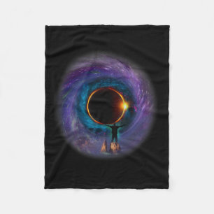 America Totality Spring 4.08.24 Total Solar Eclips Fleece Blanket