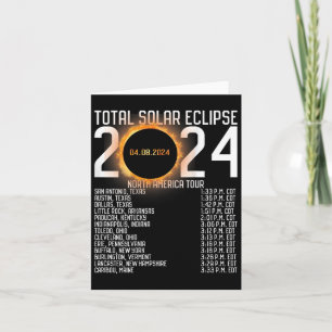 America Tour 2024 Totality On Back Solar Eclipse Card