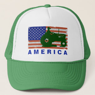 AMERICA -Tractor FLAG Trucker Hat