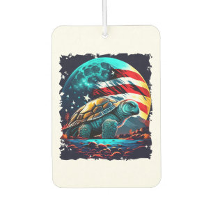 America turtle under Moon with American Flag Copy Car Air Freshener