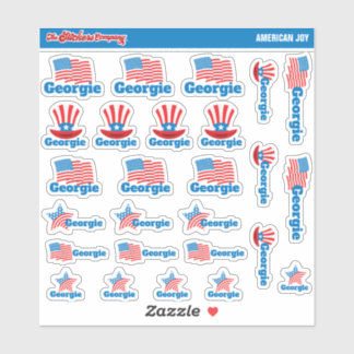 America U.S.A. Custom Name Labels | Stickers