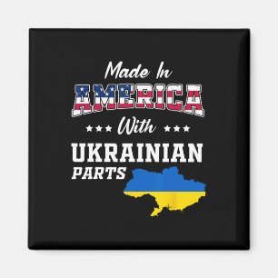America Ukrainian Parts Ukraine Map Usa Flag Roots Magnet