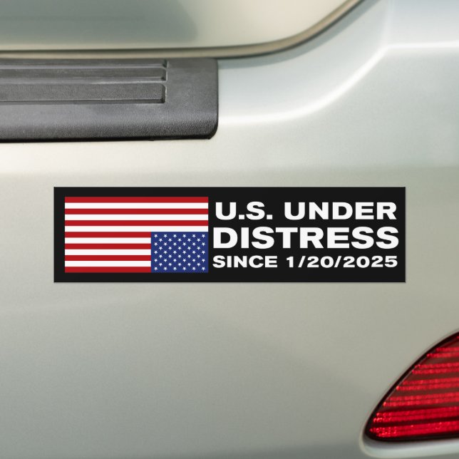 America Under Distress Anti-Trump Bumper Sticker (On Car)