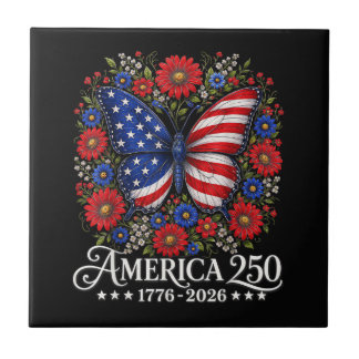 America US Flag 250 1776 2026 250th Anniversary 4t Tile