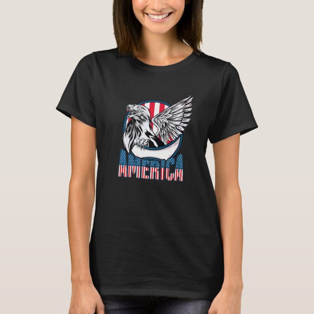 America Usa 4th Of July Red Eagle Patriotic Americ T-Shirt (Front)