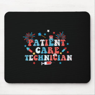America Usa Fireworks Patient Care Technician 4th Mouse Mat