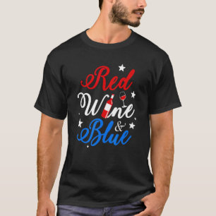 America Usa Flag 4th July Red Wine And Blue 2022 T-Shirt