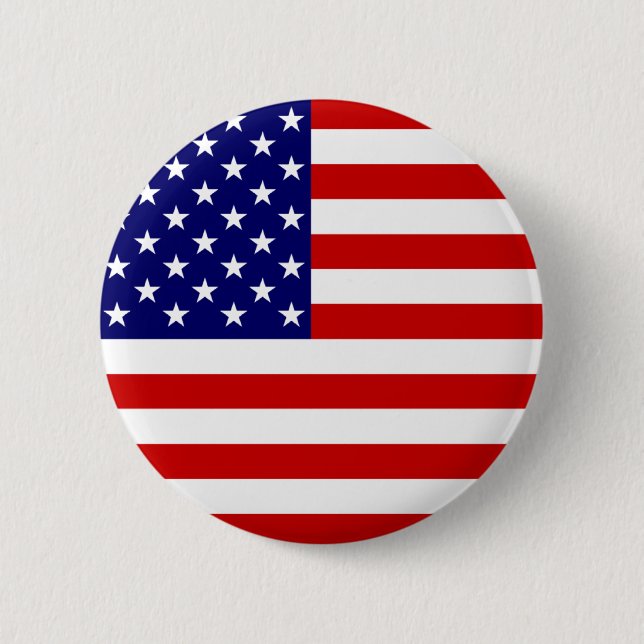 America, USA flag 6 Cm Round Badge (Front)