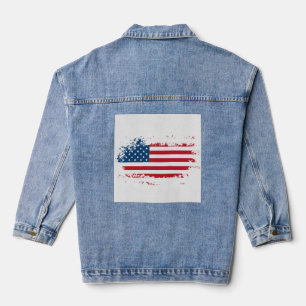 America usa flag denim jacket