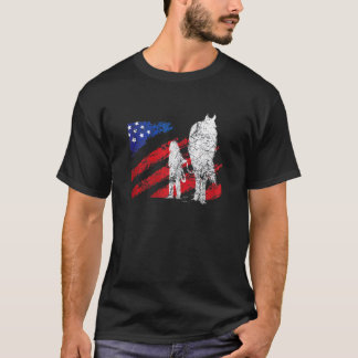 America Usa Flag Horse T-Shirt